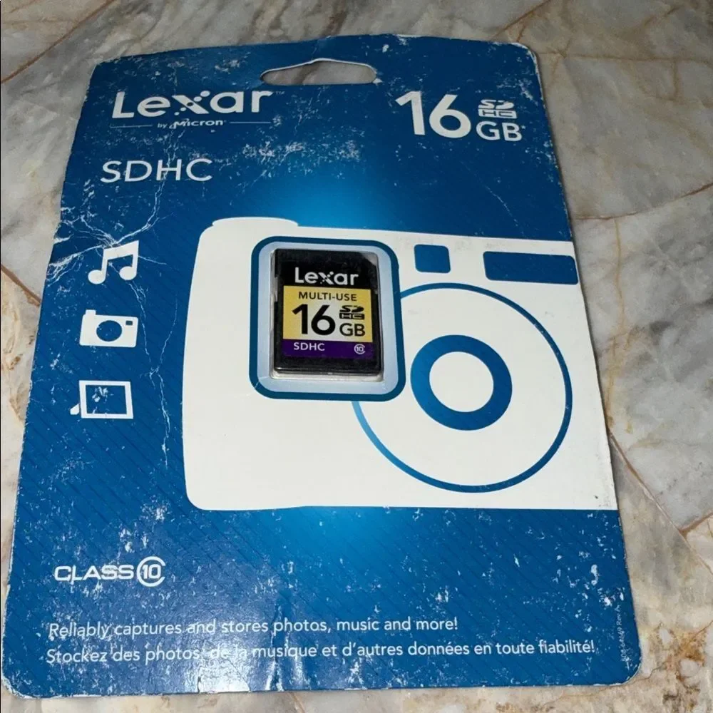 Lexar 16GB SDHC Memory Card Class 10 Multi-Use LSD16GASBNAC10 New Cardboard Wear